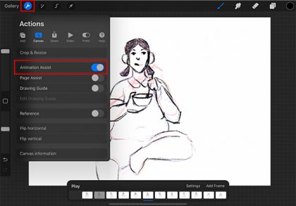 procreate how to turn on free draw